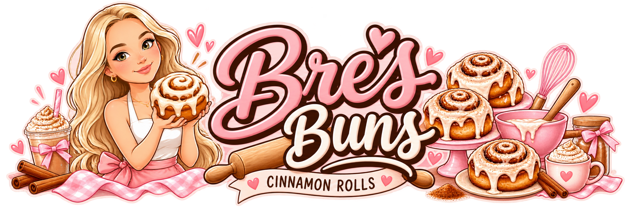 Bre's Buns cinnamon roll bakery illustration